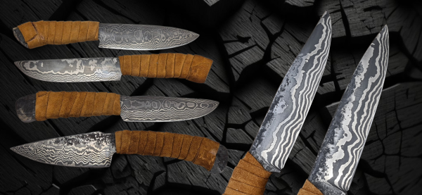 Messer Schmiedekurs (rustikales Mittelalter Damastmesser)